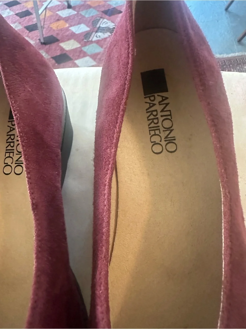 Burgundy Suede Wedge Pumps